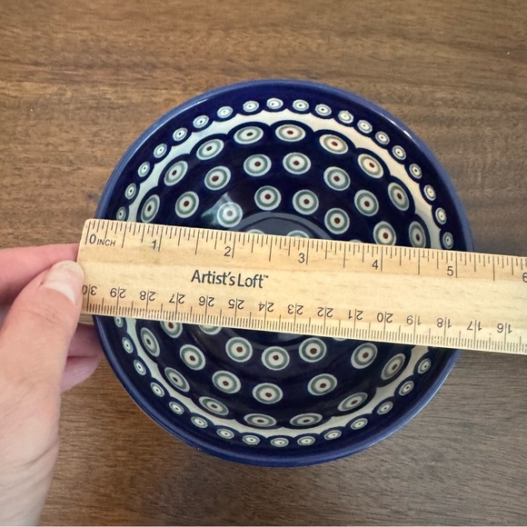 NWT Blue Rose Polish Pottery Reindeer Pine Cereal/Soup Bowl 2 Pcs - Picture 8 of 8